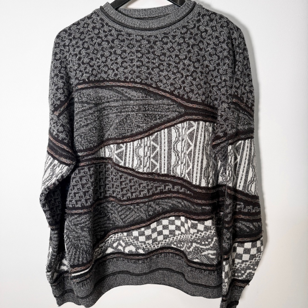 Lavane New York - Vintage 90s 3D Knit Patterned Sweater - XL